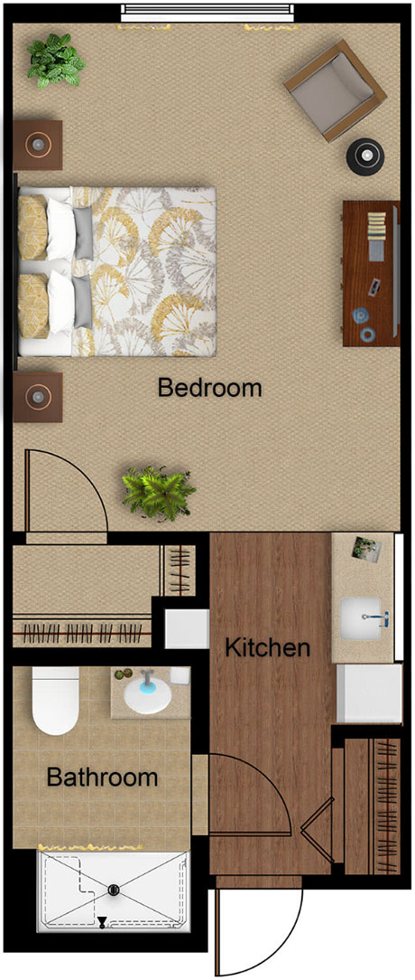 Assisted Living Studio Floor Plan